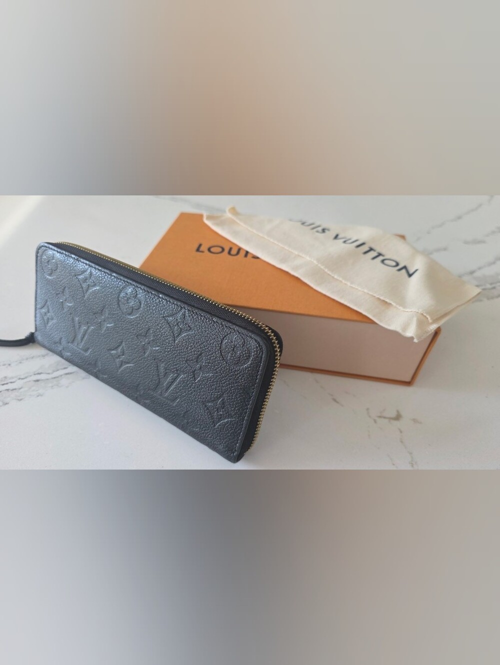 Louis Vuitton Clémence Monogram Empreinte Wallet Black
